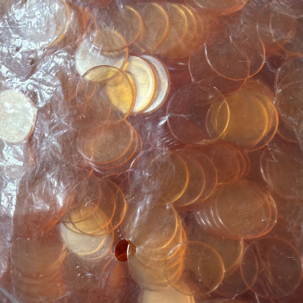 1000 Pieces 3/4 inch Transparent Orange Color Bingo Counting Chips